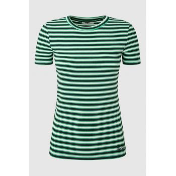 Tricou din amestec de modal cu dungi