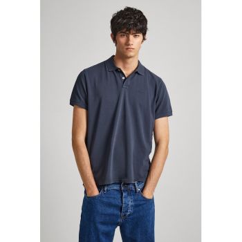 Tricou polo de bumbac cu aspect pique