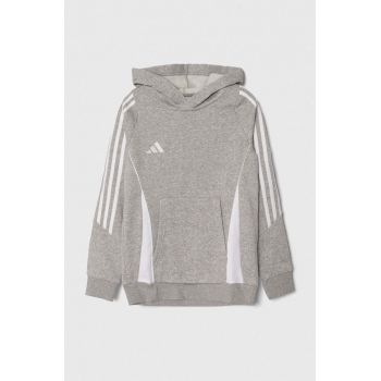 adidas Performance bluza copii TIRO24 SWHOODY culoarea gri, cu glugă, melanj