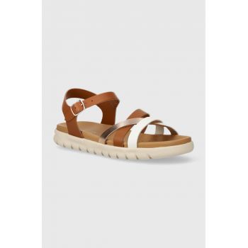 Geox sandale din piele pentru copii SANDAL SOLEIMA culoarea maro de firma originale