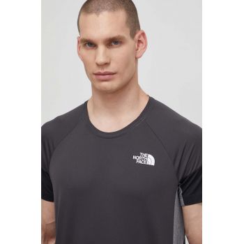 The North Face tricou sport Bolt culoarea gri, modelator, NF0A825GMN81