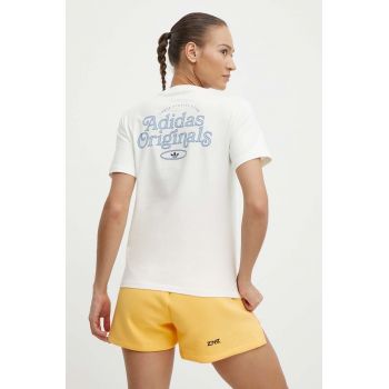 adidas Originals tricou femei, culoarea bej, IR7473