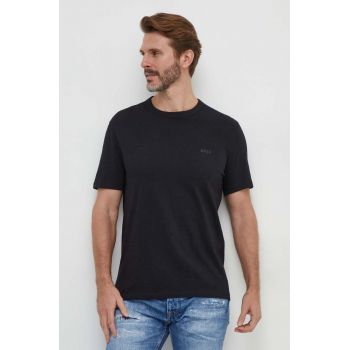 BOSS Orange tricou din bumbac barbati, culoarea negru, neted, 50508243
