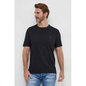 BOSS Orange tricou din bumbac bărbați, culoarea negru, uni 50508243