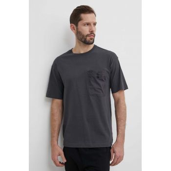 Columbia tricou din bumbac Landroamer barbati, culoarea gri, neted, 2076021