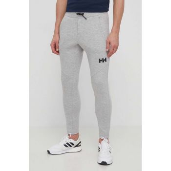 Helly Hansen pantaloni de trening culoarea gri, cu imprimeu