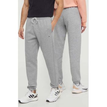 Hummel pantaloni de trening culoarea gri, neted