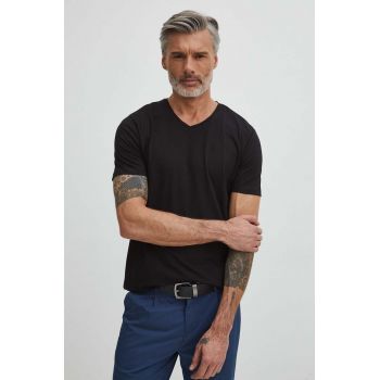 Medicine tricou barbati, culoarea negru, neted