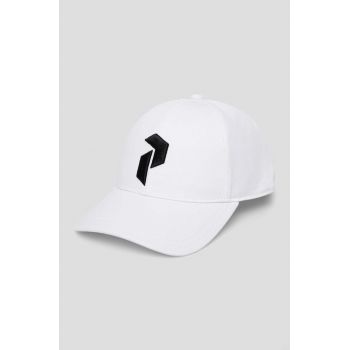 Peak Performance șapcă de baseball din bumbac culoarea alb, cu imprimeu ieftina