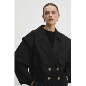 Answear Lab geaca femei, culoarea negru, de tranzitie, oversize ieftina