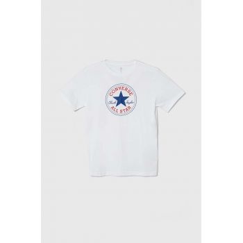 Converse tricou copii culoarea alb, cu imprimeu