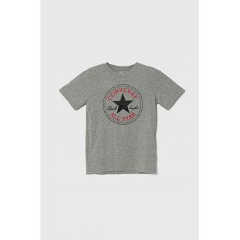 Converse tricou copii culoarea gri, cu imprimeu