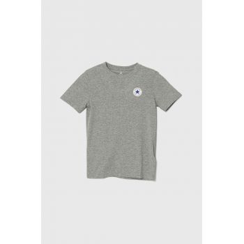 Converse tricou de bumbac pentru copii culoarea gri, cu imprimeu