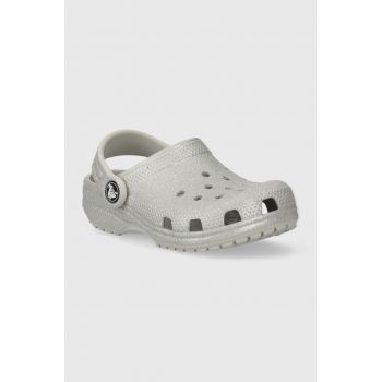 Crocs slapi copii culoarea argintiu ieftini