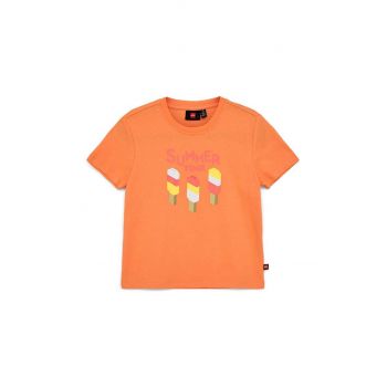 Lego tricou de bumbac pentru copii culoarea portocaliu