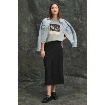 Medicine tricou din bumbac femei, culoarea gri ieftin