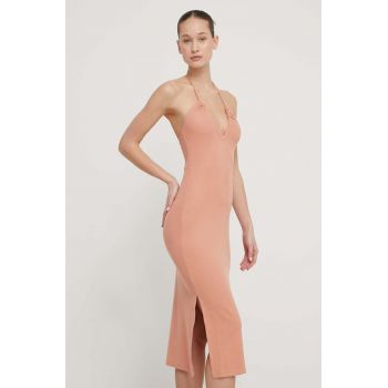 Roxy rochie culoarea roz, midi, mulata, ERJKD03467 ieftina