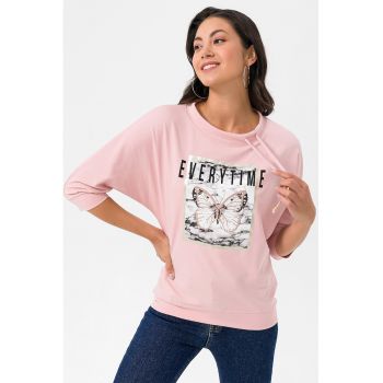 Bluza de bumbac cu imprimeu grafic