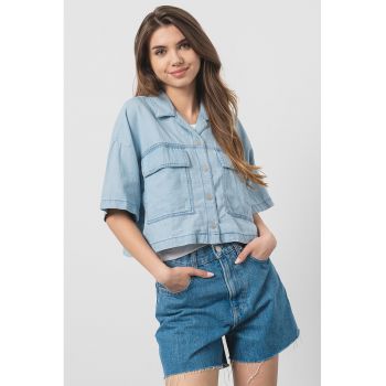 Camasa crop din denim de firma originala