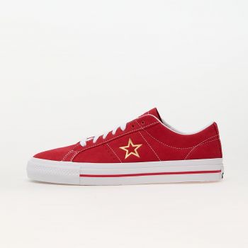 Converse One Star Pro Suede Varsity Red/ White/ Gold la reducere