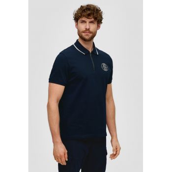 Tricou polo cu fenta cu fermoar