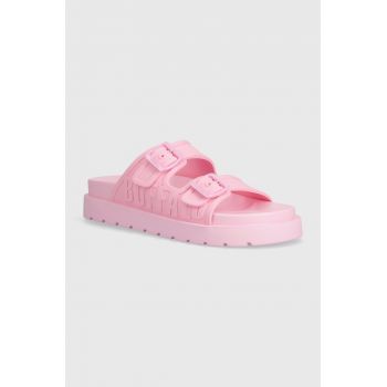 Buffalo papuci Eve Sol femei, culoarea roz, cu platforma, 1602224.ROS