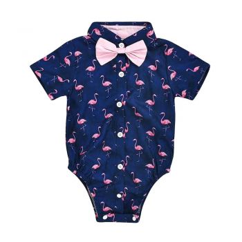 Camasa Body Copii cu Maneca Scurta Flamingo - 12-18 luni