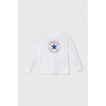 Converse longsleeve din bumbac culoarea alb, cu imprimeu ieftin