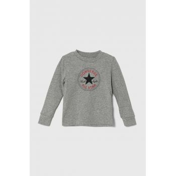 Converse longsleeve din bumbac culoarea gri, cu imprimeu