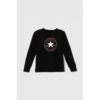 Converse longsleeve din bumbac culoarea negru, cu imprimeu