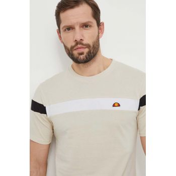 Ellesse tricou din bumbac barbati, culoarea bej, modelator