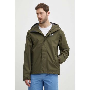 Helly Hansen geaca barbati, culoarea verde, de tranzitie de firma originala