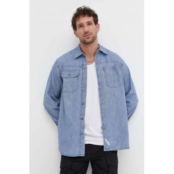 Levi's camasa jeans barbati, cu guler clasic, relaxed de firma originala