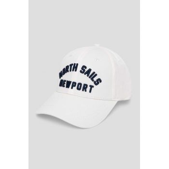 North Sails șapcă de baseball din bumbac culoarea alb, cu imprimeu ieftina