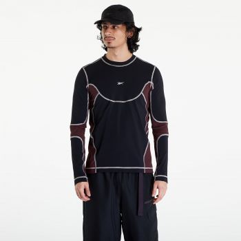 Reebok Ribbed Training Long Sleeve T-Shirt Bordeaux/ Black ieftin