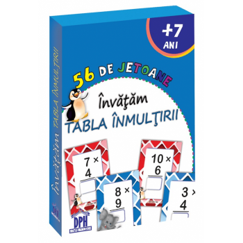 56 de Jetoane - Invatam - Tabla inmultirii, DPH, 6-7 ani +