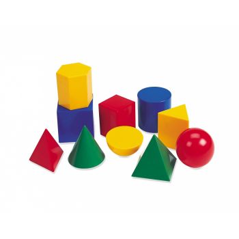 Corpuri geometrice din plastic - 10 piese, Learning Resources, 5-9 ani