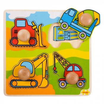 Primul meu puzzle - Santierul de constructii, BIGJIGS Toys, 1-2 ani +