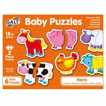 Baby Puzzle: Ferma (2 piese), Galt, 1-2 ani +