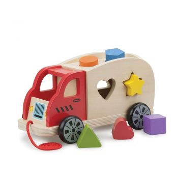 Camion Shape Sorter cu 6 forme, New Classic Toys, 2-3 ani +