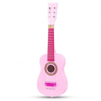 Chitara roz din lemn, New Classic Toys, 2-3 ani +
