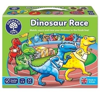 Joc de societate Intrecerea dinozaurilor Dinosaur Race, Orchard Toys, 2-3 ani +