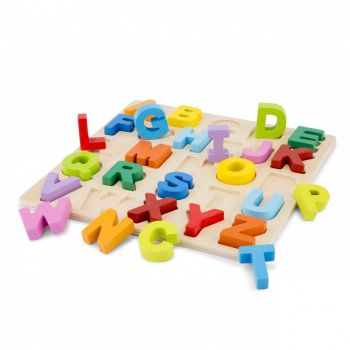 Puzzle Alfabet Litere Mari, New Classic Toys, 2-3 ani +