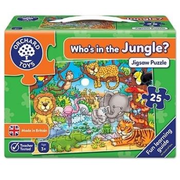 Puzzle cu activitati Cine este in jungla? WHO S IN THE JUNGLE?, Orchard Toys, 2-3 ani + de firma original