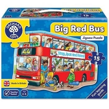 Puzzle de podea Autobuzul (15 piese) BIG BUS, Orchard Toys, 2-3 ani +