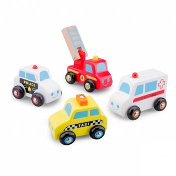 Set 4 vehicule, New Classic Toys, 1-2 ani +