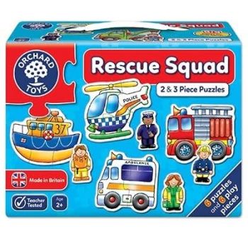 Set 6 puzzle Echipa de salvare (2 si 3 piese) RESCUE SQUAD, Orchard Toys, 2-3 ani + de firma original