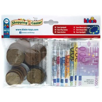 Set EURO bancnote, monede si chitante, Klein, 2-3 ani +