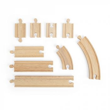 Set sine drepte si curbe (24 piese), BIGJIGS Toys, 2-3 ani +