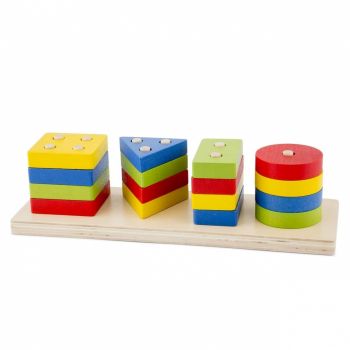Sortator forme geometrice lemn si culori, New Classic Toys, 2-3 ani +